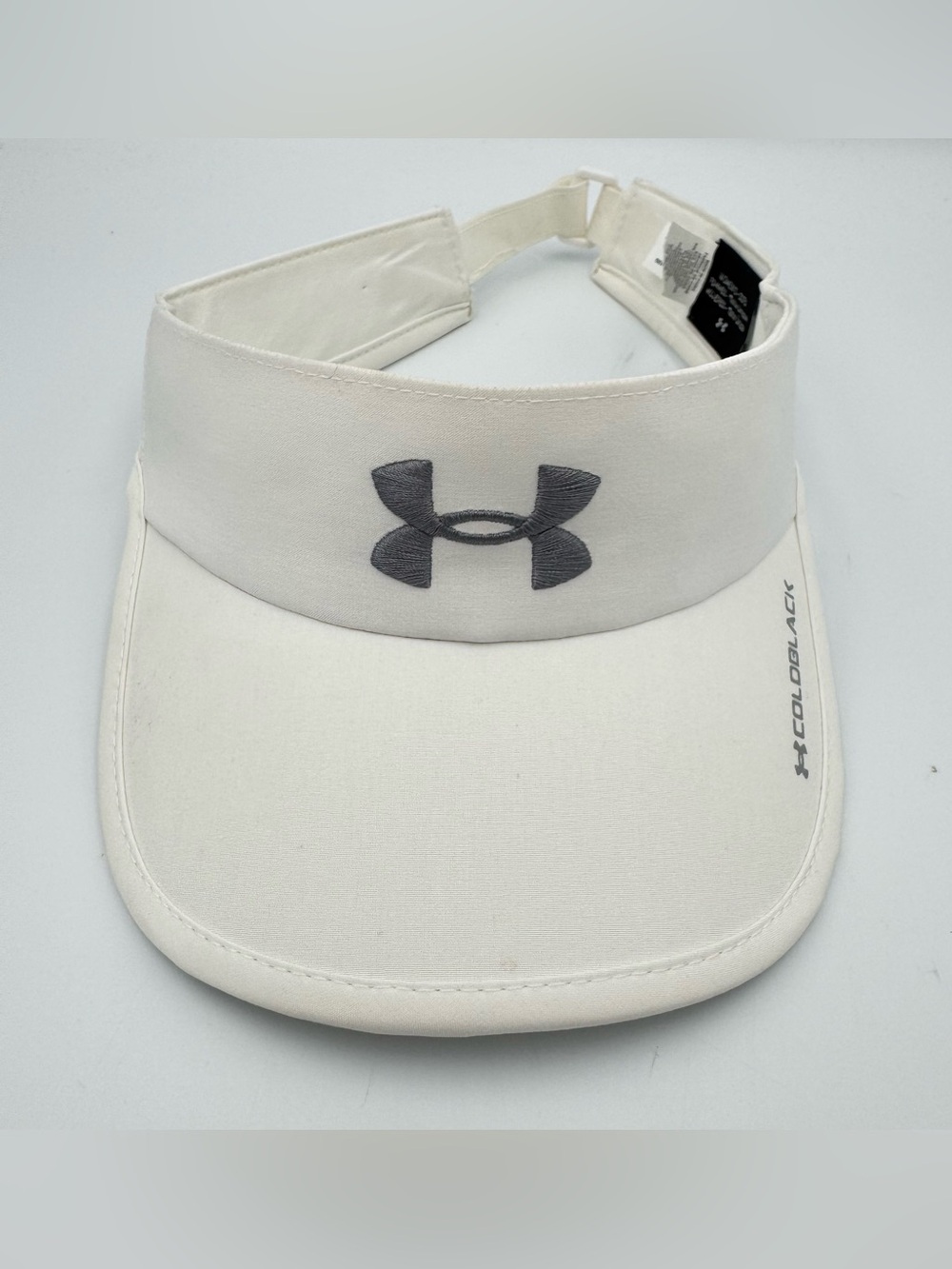 Under Armour Women's Coldblack Visor Hat Strapback White with Grey Logo 2013